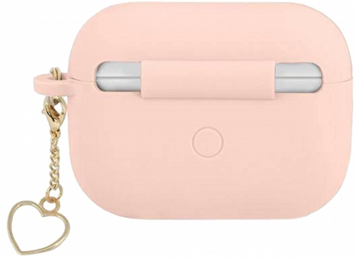 Etui CG Mobile Guess Silicone Charm Heart Collection GUAPLSCHSP do AirPods Pro Różowy (3666339039011) - obraz 2