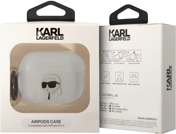 Etui CG Mobile Karl Lagerfeld Ikonik CG Mobile Karl Lagerfeld KLAP2HNIKTCT do Apple AirPods Pro 2 Biały (3666339099299) - obraz 4