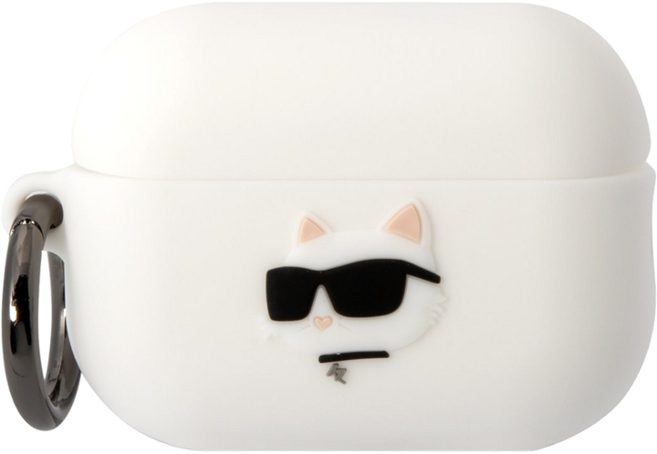 Etui CG Mobile Karl Lagerfeld Silicone Choupette Head 3D KLAP2RUNCHH do Apple AirPods Pro 2 Biały (3666339099275) - obraz 1