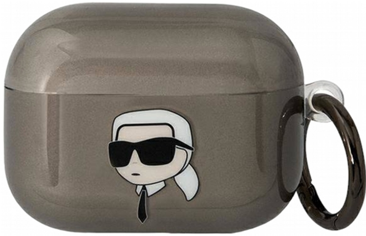 Etui CG Mobile Karl Lagerfeld Karl`s Head KLAPHNIKTCK do AirPods Pro Czarny (3666339088026) - obraz 1