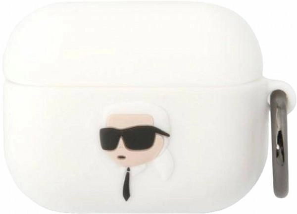 Etui CG Mobile Karl Lagerfeld Silicone Karl Head 3D KLAPRUNIKH do AirPods Pro Biały (3666339087845) - obraz 1