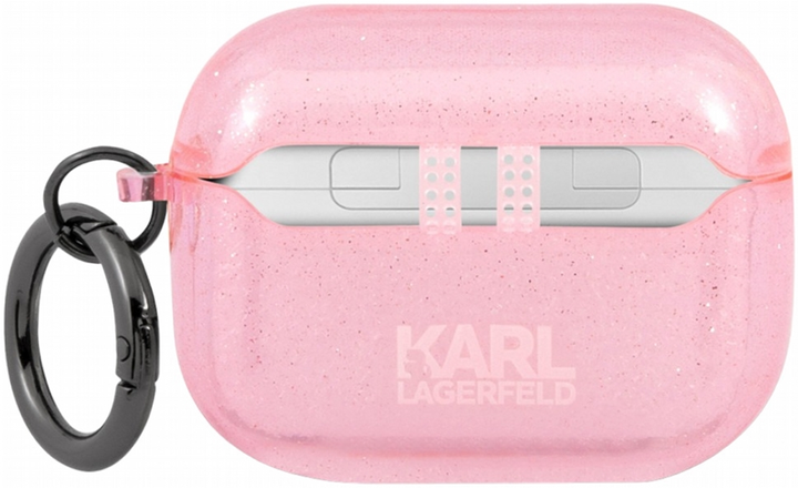Чохол CG Mobile Karl Lagerfeld Glitter Karl`s Head KLAPUKHGP для AirPods Pro Pink (3666339030322) - зображення 2