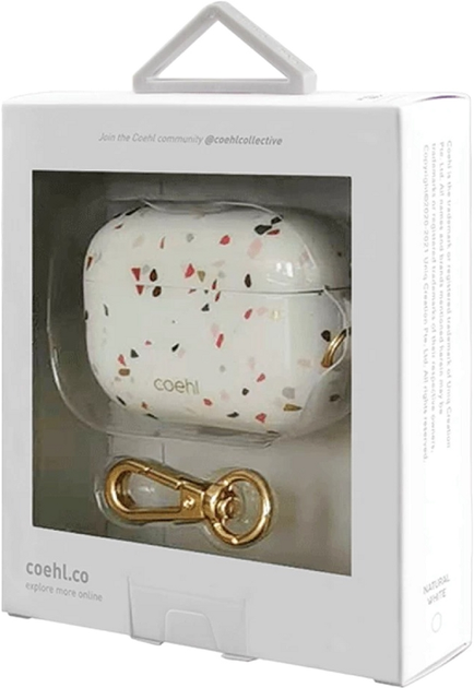 Etui Uniq Coehl Terrazzo do AirPods Pro Biały (8886463675458) - obraz 2