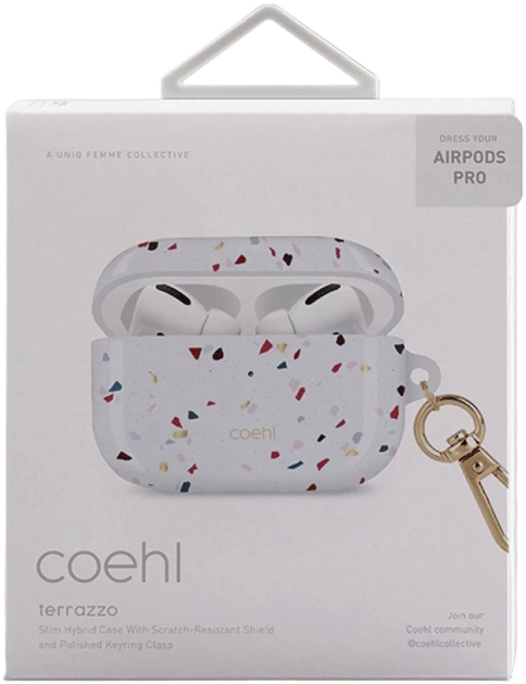 Etui Uniq Coehl Terrazzo do AirPods Pro Biały (8886463675458) - obraz 3