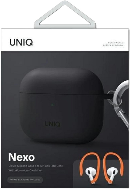 Чохол + тримачі Uniq Nexo Silicone для AirPods 3 Gray (8886463679586) - зображення 5
