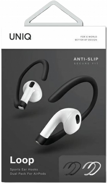 Тримачі Uniq Loop Dual Pack Sports Ear Hooks для AirPods White/Black (8886463679807) - зображення 1