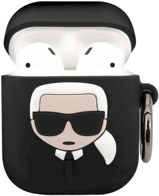 Zestaw CG Mobile Karl Lagerfeld Ikonik Case KLBPPBOA2K do AirPods 1 / 2 + Power Bank Czarny (3700740491546) - obraz 1