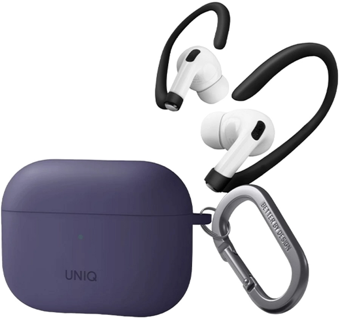 Чохол + тримачі Uniq Nexo Silicone для AirPods Pro 2 Purple (8886463683491) - зображення 2