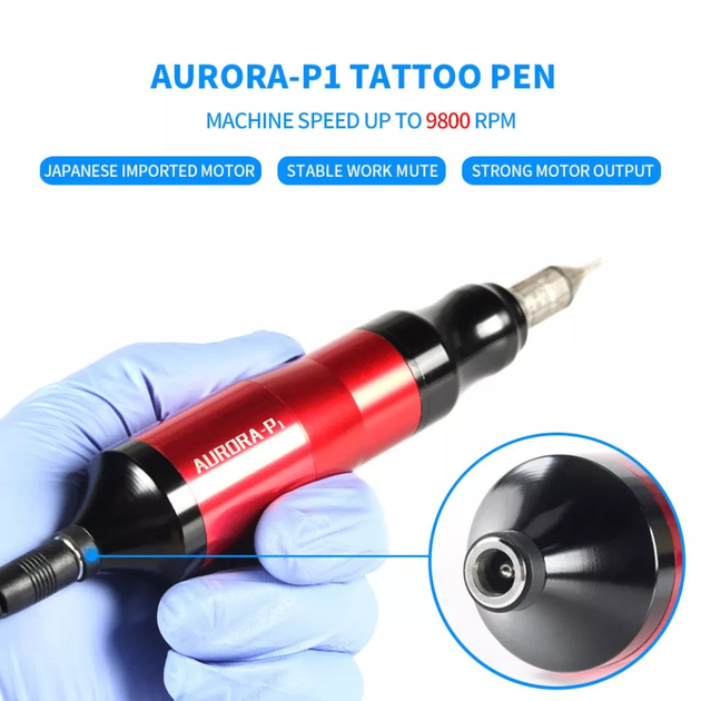 Набір для татуювання pen пен aurora p1 10 катріджів PLUS – фото, отзывы ...