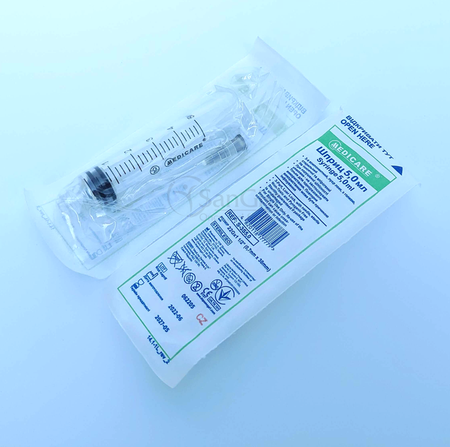 Шприц Luer Lock 5 мл Medicare (100 шт/уп) от продавца: Single