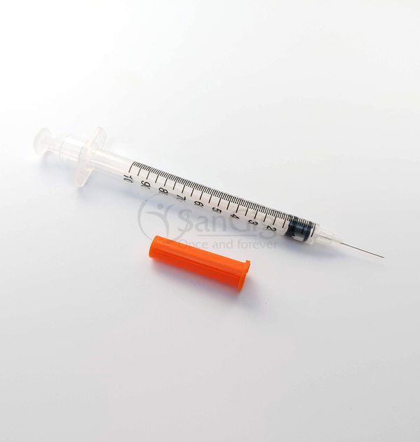 Шприц инсулиновый 1 мл U-100 с интегрированной иглой Medicare - изображение 1