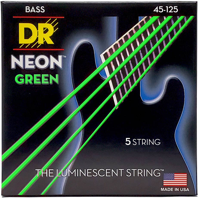 Струны для бас-гитары DR STRINGS NEON GREEN BASS - MEDIUM - 5 STRING ...