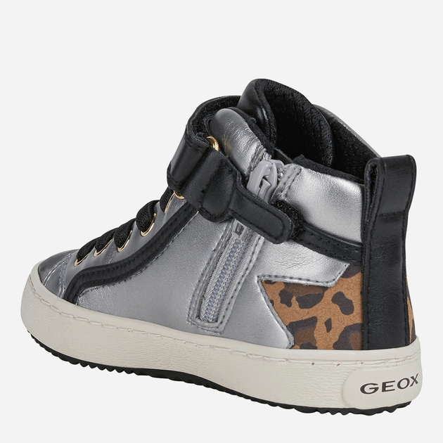 Sneakersy dziecięce dla dziewczynki wysokie Geox Sneakers J944GM0NFDH-C0474 25 Srebrzyste (8050036297655) - obraz 4