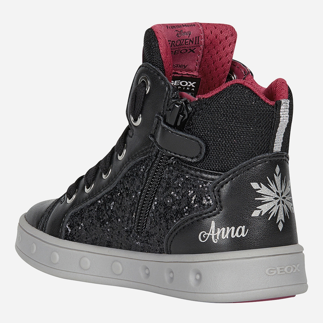 Sneakersy dziecięce dla dziewczynki wysokie Geox Sneakers J048WA0EWNF-C0922 33 Czarne (8054730822793) - obraz 4