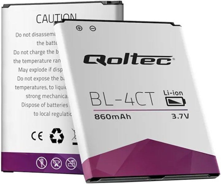 Акумулятор Qoltec для Nokia BL-4CT 5310 6700 X2 860 mAh (5901878520100) - зображення 1