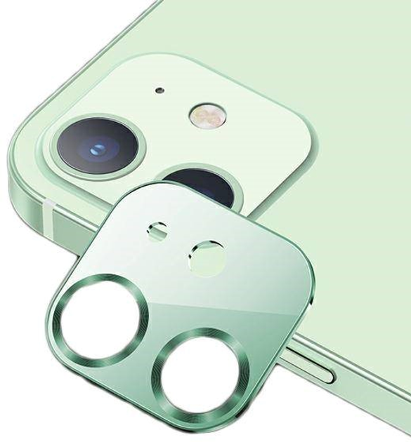 Комплект захисних стекол USAMS Camera Lens Glass для камери iPhone 12 mini metal зелений (6958444940243) - зображення 1