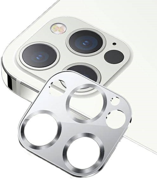 Комплект захисних стекол USAMS Camera Lens Glass для камери iPhone 12 Pro metal срібний (6958444940168) - зображення 1