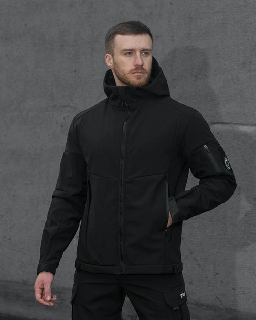 Тактическая куртка мужская BEZET Робокоп 2.0 9869 3XL Черная (2000140466382) - изображение 1