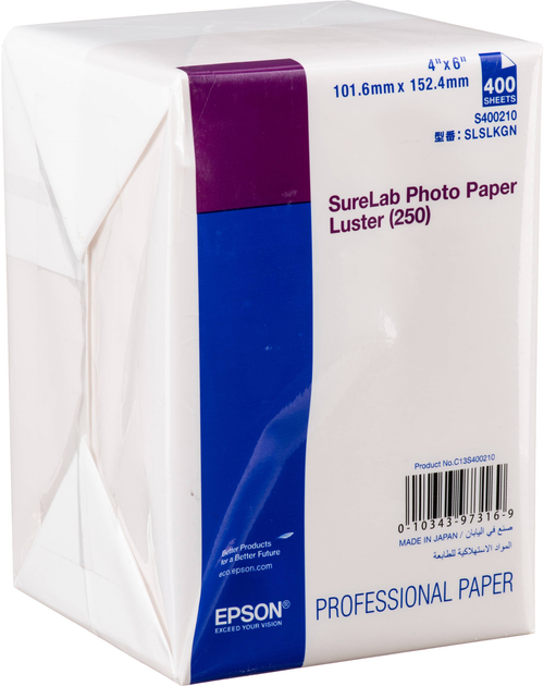 Papier fotograficzny Epson SureLab Photo Paper Luster 250 10x15 cm 400 szt (8715946712741) - obraz 1