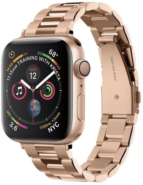 Ремінець Spigen Modern Fit Band 061MP25944 для Apple Watch Series 1/2/3/4/5/6/7/8/9/SE/SE2 38-41 мм Rose-gold (8809640253560) - зображення 1