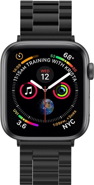 Pasek Spigen Modern Fit Band 062MP25403 do Apple Watch Series 1/2/3/4/5/6/7/8/9/SE/SE2/Ultra 42-49 mm Czarny (8809613768824) - obraz 4