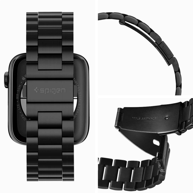 Pasek Spigen Modern Fit Band 062MP25403 do Apple Watch Series 1/2/3/4/5/6/7/8/9/SE/SE2/Ultra 42-49 mm Czarny (8809613768824) - obraz 6