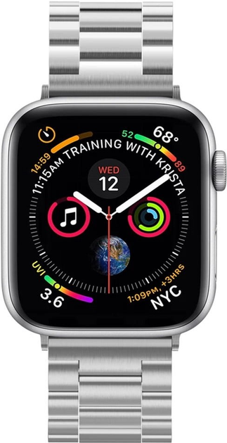 Pasek Spigen Modern Fit Band 062MP25404 do Apple Watch Series 1/2/3/4/5/6/7/8/9/SE/SE2/Ultra 42-49 mm Srebrny (8809613768831) - obraz 4