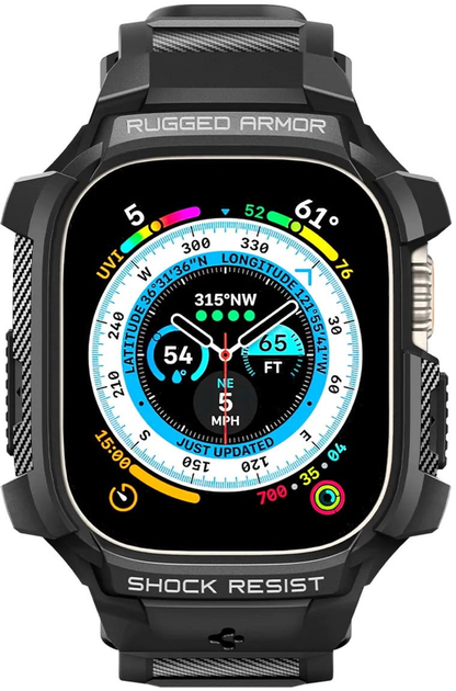 Pasek z etui Spigen Rugged Armor Pro ACS05460 do Apple Watch Ultra 49 mm Czarny (8809811868791) - obraz 3