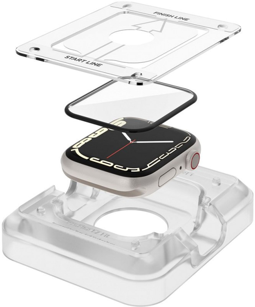 Захисне скло Spigen ProFlex EZ Fit AFL04051 для Apple Watch 7 45 мм Transparent 2 шт (8809811856569) - зображення 2