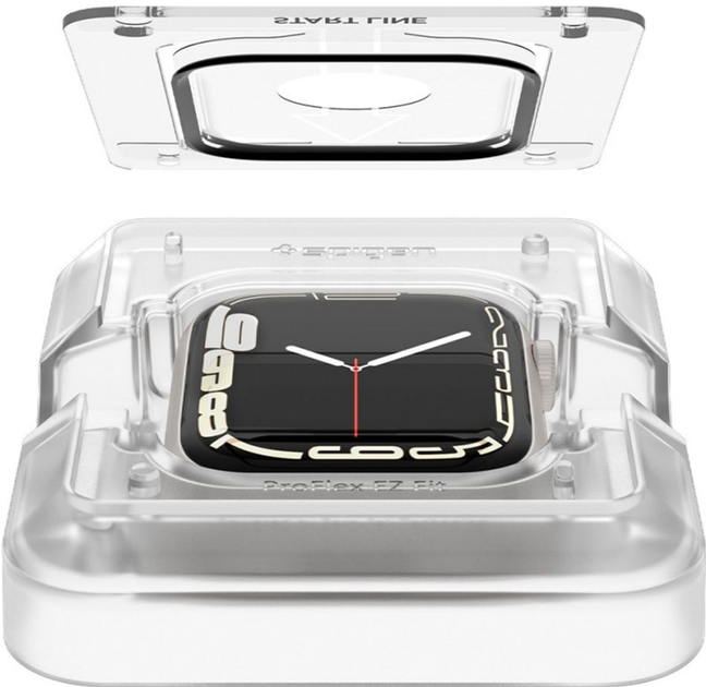 Szkło ochronne Spigen ProFlex EZ Fit AFL04051 do Apple Watch 7 45 mm Przezroczysty 2 szt (8809811856569) - obraz 6