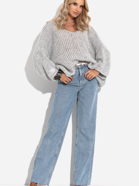 Пуловер жіночий Fobya F1256 42/44 Сірий (5903707126019) - зображення 2