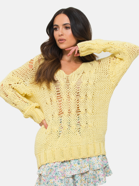 Пуловер жіночий Kamea K.21.606.25 One Size Жовтий (5903246742893) - зображення 2