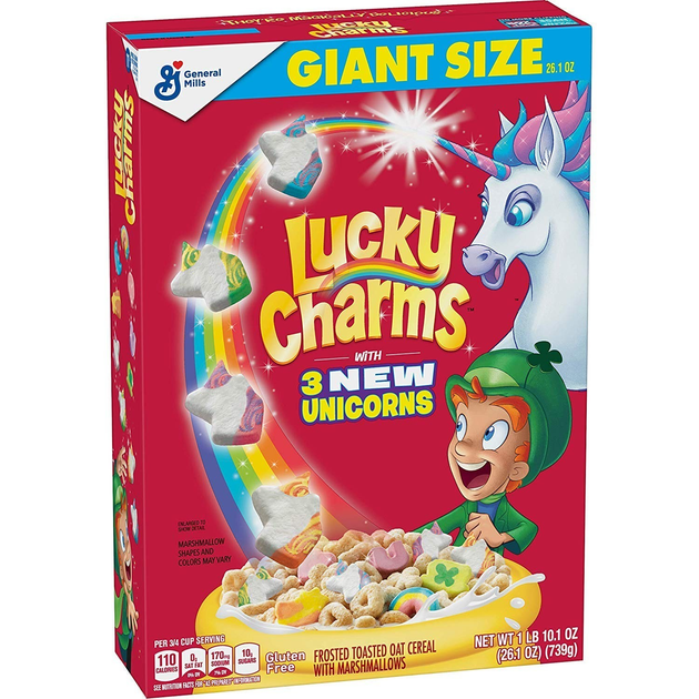 Хлопья Lucky Charms Giant Size с кусочками цветного маршмеллоу 739 г от ...