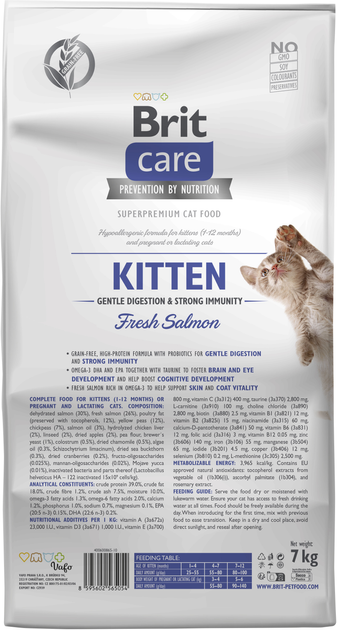 Sucha karma dla kociąt Brit Care Cat GF Kitten Gentle Digestion Strong Immunity z łososiem 7 kg (8595602565054) - obraz 2