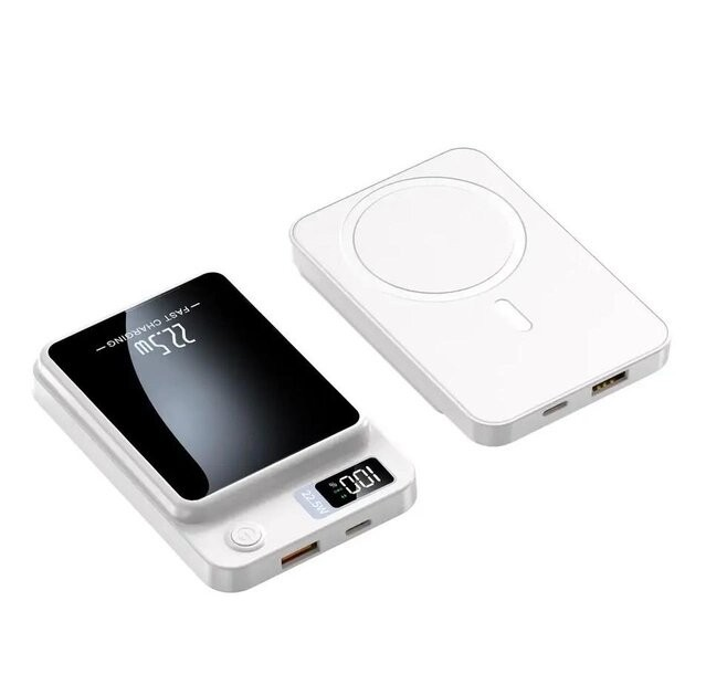 20000 mAh УМБ магнитный повербанк безпроводной MagSafe Power Bank Белый ...