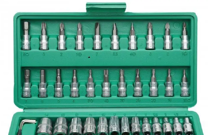 Набор инструментов 46шт PIECE TOOL SET LK227 торцевые гаечные ключи и отвертки (5779) - изображение 5