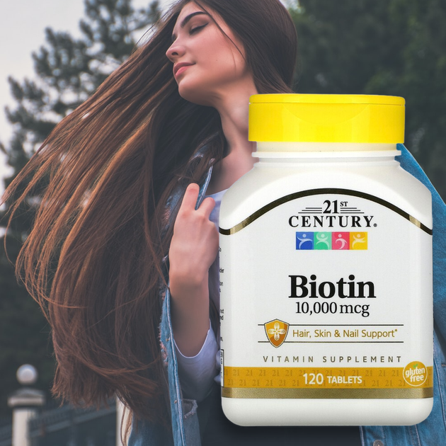 Биотин 21st Century "Biotin" витамин B7, 10000 мкг (120 таблеток)(66890632) - изображение 5