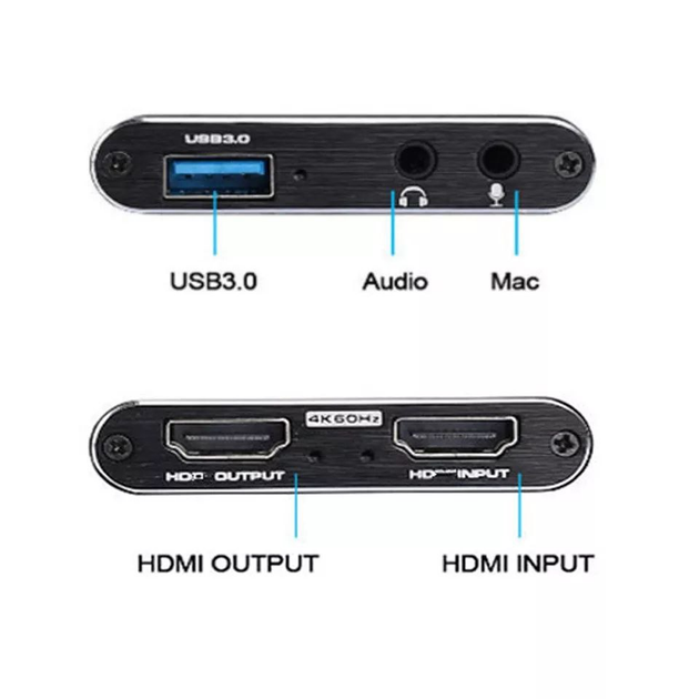 Внешняя карта видеозахвата 4K HDMI в USB 3.0 Blue с микрофонным входом и выходом на наушники, устройство видео оцифровки ( 4K HDMI Video Capture USB3.0 AY02 ) - изображение 8
