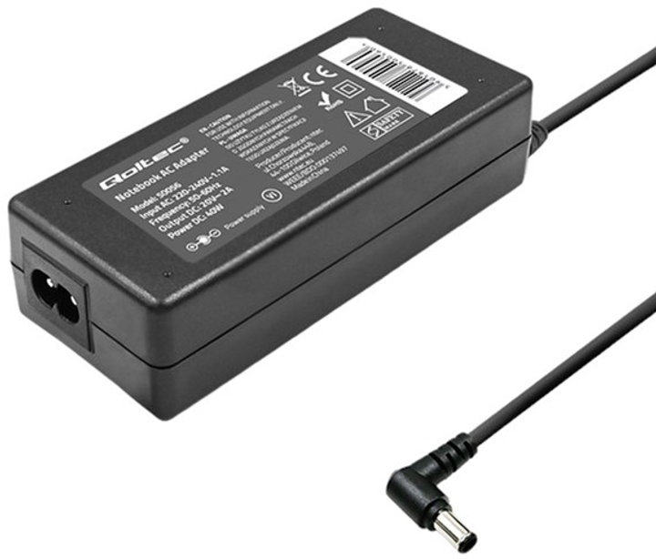 Zasilacz Qoltec do laptopów Lenovo 40W 20V 2A 5.5x2.5 mm + kabel zasilający 1.11 m (5901878500560) - obraz 2