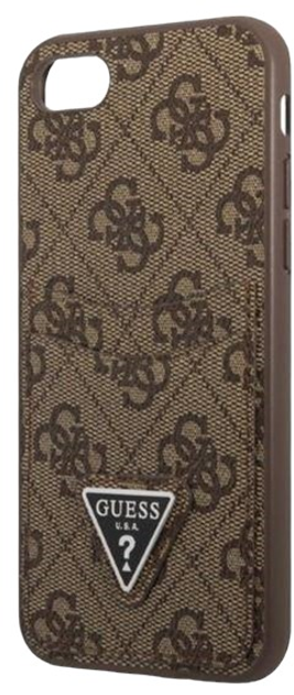 Etui Guess 4G Triangle Logo Cardslot do Apple iPhone 7/8/SE 2020/SE 2022 Brown (3666339050184) - obraz 1