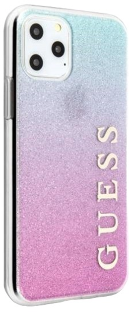 Панель Guess Glitter Gradient для Apple iPhone 11 Pro Рожево-синя (3700740469200) - зображення 1