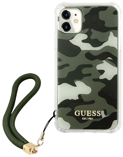 Etui Guess Camo Collection do Apple iPhone 11 Khaki (3666339005948) - obraz 1