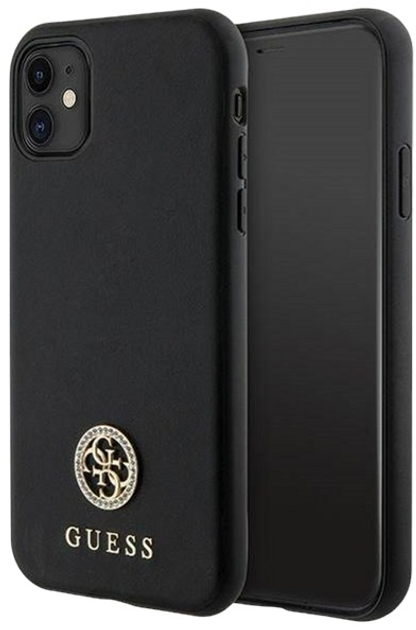 Etui Guess Strass Metal Logo do Apple iPhone 11 Black (3666339150624) - obraz 1