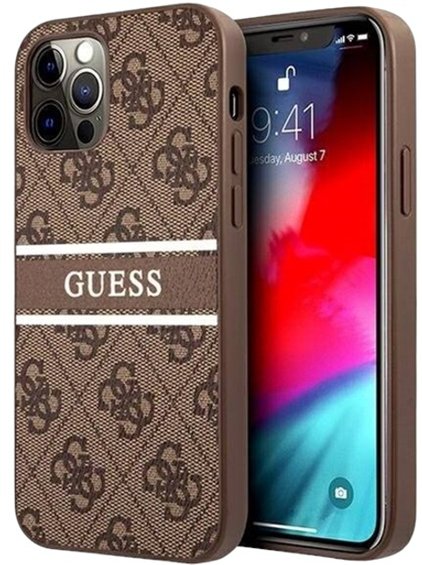 Панель Guess Stripe для Apple iPhone 12 Pro Max Коричнева (3666339004491) - зображення 1