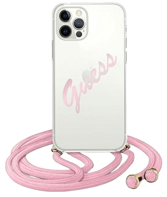 Панель Guess Script Vintage для Apple iPhone 12 Pro Max Рожева (3700740495384) - зображення 1