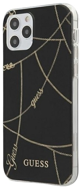 Панель Guess Gold Chain Collection для Apple iPhone 12 Pro Max Чорна (3700740481325) - зображення 1