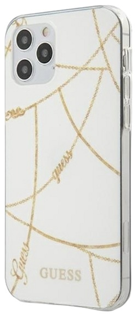 Панель Guess Gold Chain Collection для Apple iPhone 12 Pro Max Біла (3700740481356) - зображення 1