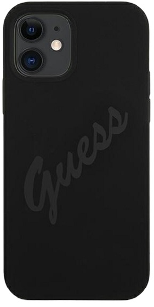 Панель Guess Silicone Vintage для Apple iPhone 12 mini Чорний (3700740495063) - зображення 1