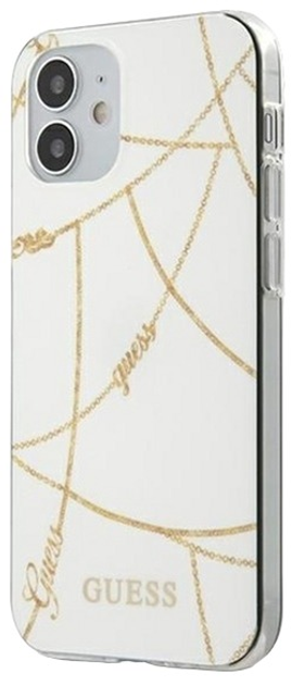 Etui Guess Gold Chain Collection do Apple iPhone 12 mini White (3700740481332) - obraz 1