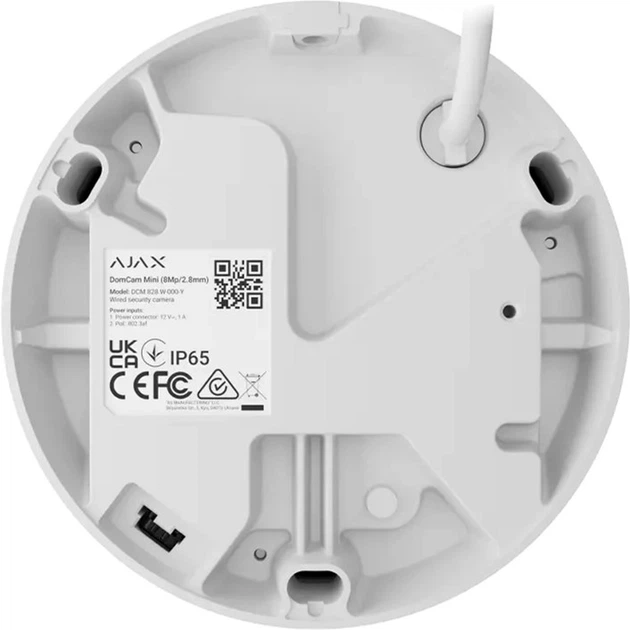 Kamera IP Ajax DomeCam Mini 8 MP, 2.8 mm White (000039327) - obraz 2